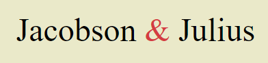 Jacobson & Julius